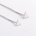 Срібні сережки - протяжки "Трикутники" 902-01552 от ювелирного магазина Оникс - 1