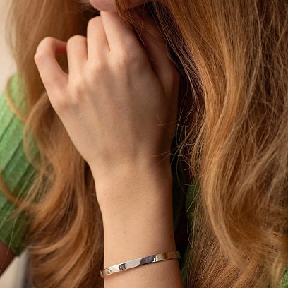 Жесткий браслет в белом золоте (возможна гравировка) б05412 №4