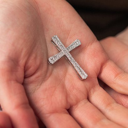 Золотой крестик с бриллиантами пб0167са №6