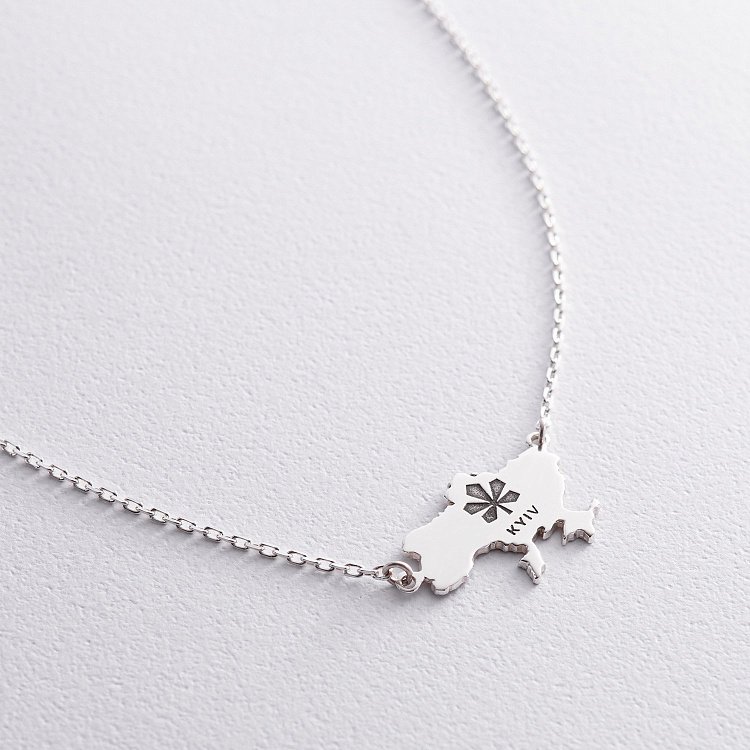 Серебряное колье "Украина - Герб Вашего города" 181212герб от ювелирного магазина Оникс - 4