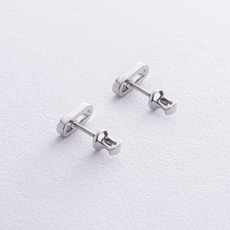 Сережки - пусети з діамантами (біле золото) 335081121 від ювелірного магазину Онікс - 2