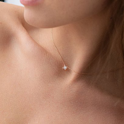 Золоте кольє з фіанітом кол01489