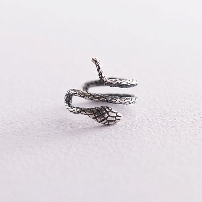 Серебряная серьга - каффа "Змея" 122833