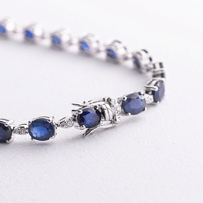 Золотой браслет с бриллиантами и сапфирами бб0064rc №3