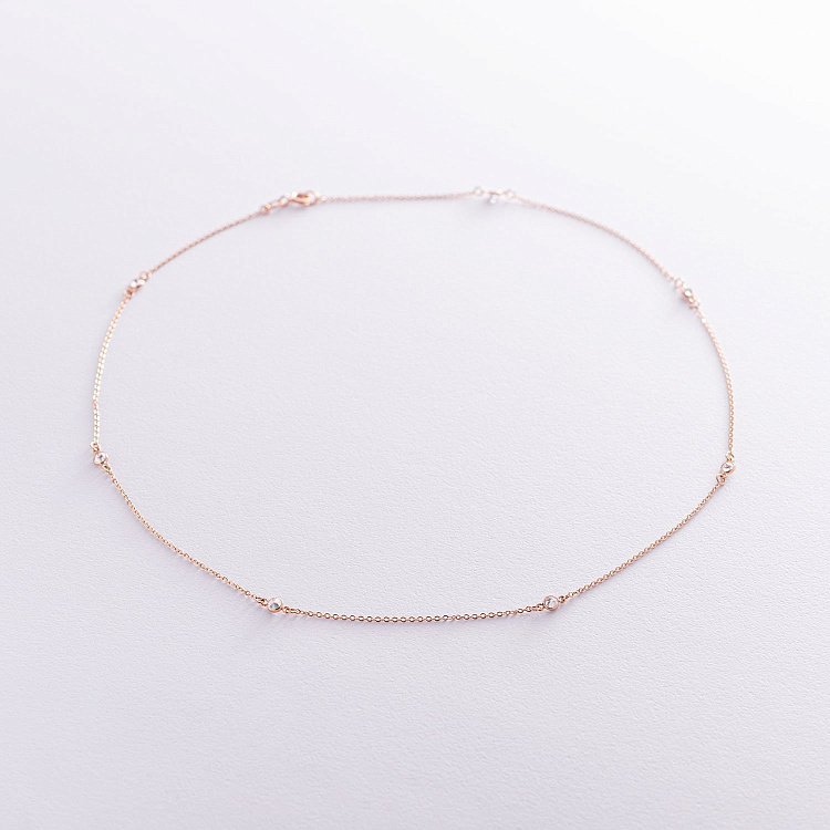 Золотое колье с фианитами 860152 от ювелирного магазина Оникс