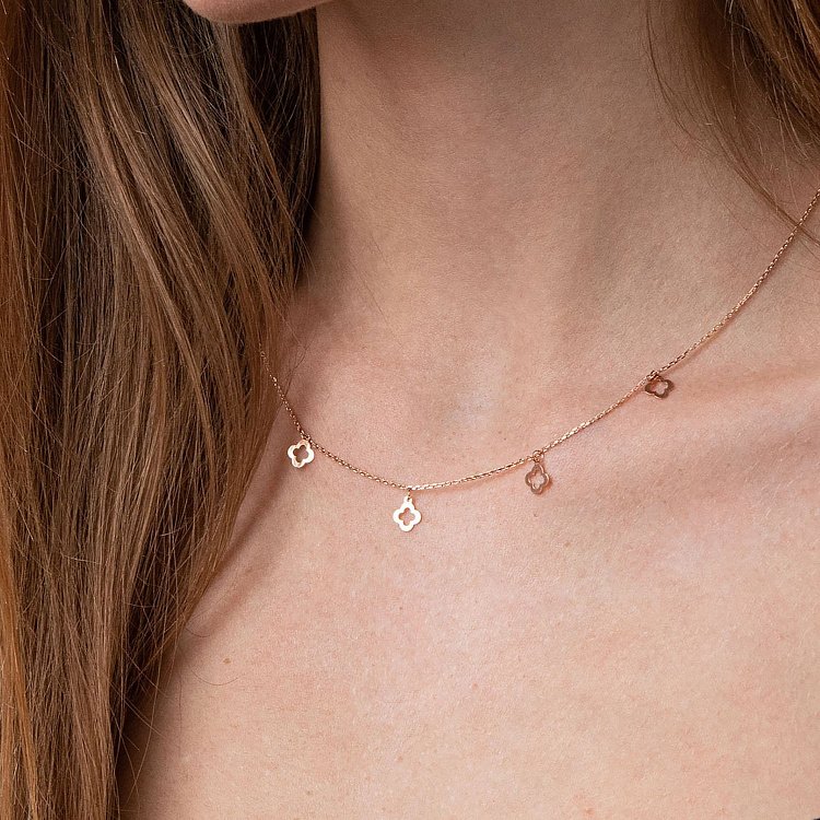 Колье "Клевера" в красном золоте кол01986 от ювелирного магазина Оникс - 6