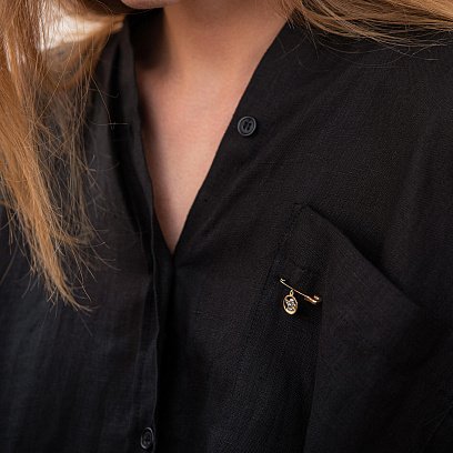 Золотая детская булавка "Ангелочек" зак00306 №2