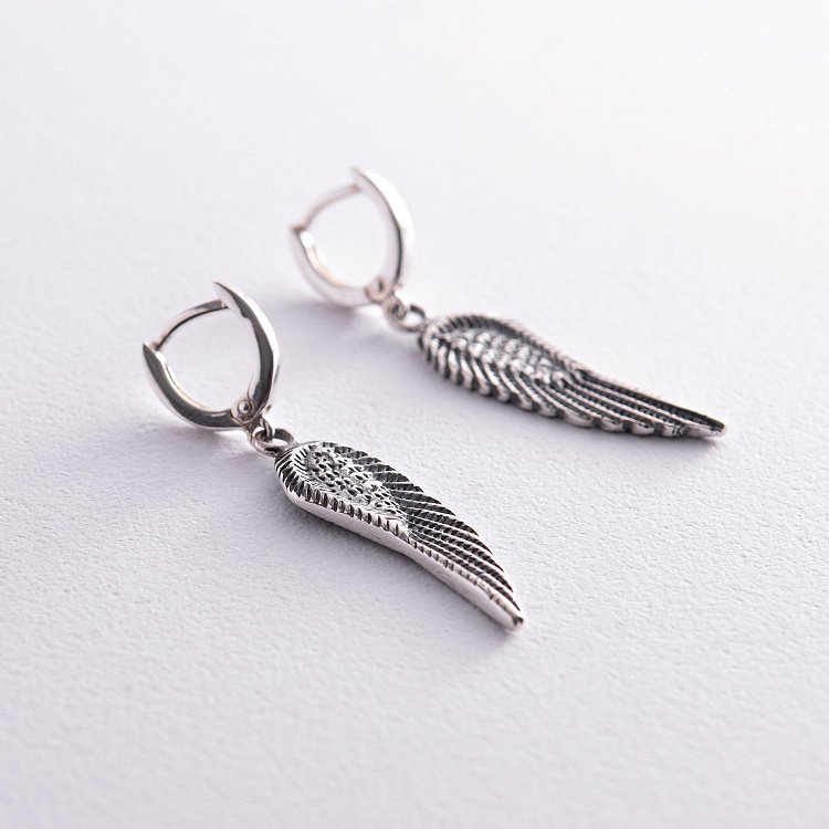 Срібні сережки "Крила Ангела" 121790 від ювелірного магазину Онікс - 4