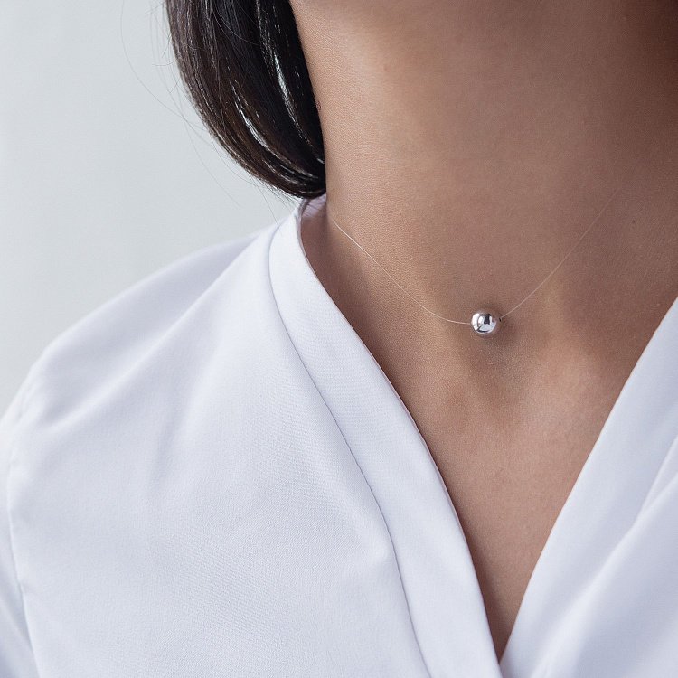 Золотое колье Шарик на леске кол01303 от ювелирного магазина Оникс - 11