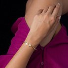Золотий браслет "Клевер" (фіаніт) б04494 от ювелирного магазина Оникс - 1