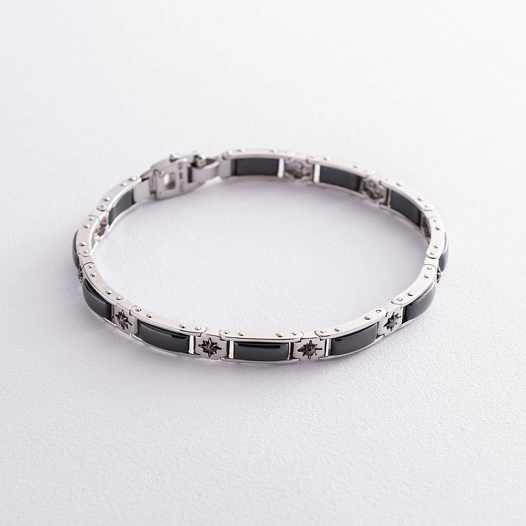 Чоловічий браслет зі срібла і кераміки ZANCAN KXB047-N від ювелірного магазину Онікс - 2