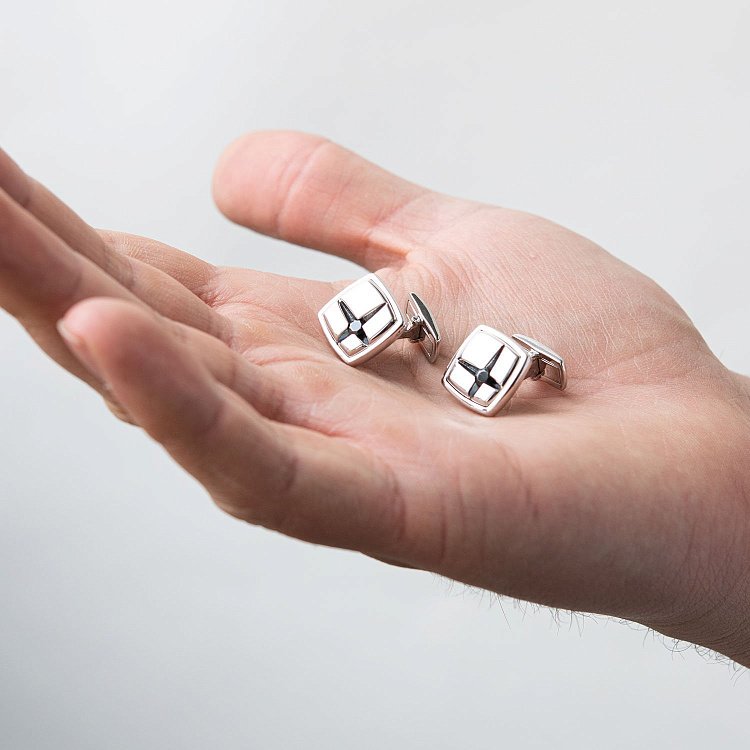 Серебряные запонки Zancan EXG048 от ювелирного магазина Оникс - 1