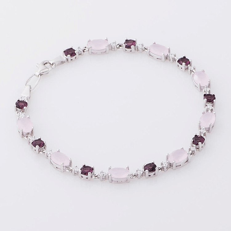 Браслет зі срібла з кольоровими фіанітами 141133 від ювелірного магазину Онікс