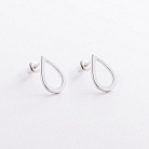 Срібні сережки-пусети "Крапельки" 1.4 * 1.0 см 122499 от ювелирного магазина Оникс - 1