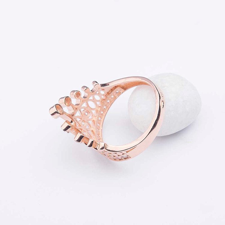 Золотое кольцо "Корона" с фианитами к04533 - 1 Золотое кольцо "Корона" с фианитами к04533 от ювелирного магазина Оникс - 1