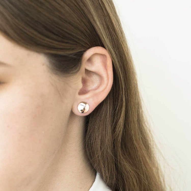 Золоті сережки-пусети "Кружечки" с05681 від ювелірного магазину Онікс - 2