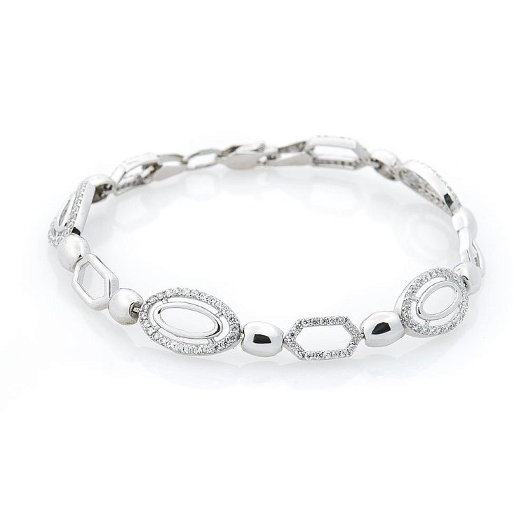 Серебряный браслет с фианитами 14772 от ювелирного магазина Оникс - 3