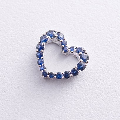 Золотой кулон "Сердечко" с сапфирами пб0297nl