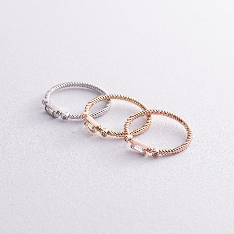 Кольцо "Кайла" в белом золоте (фианиты) к07400 от ювелирного магазина Оникс - 7