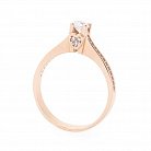 Золотое кольцо "Сердце" с фианитами к04997 от ювелирного магазина Оникс - 3