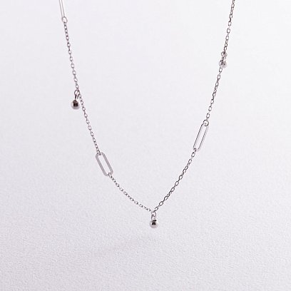 Кольє з кульками у білому золоті кол02385 №5