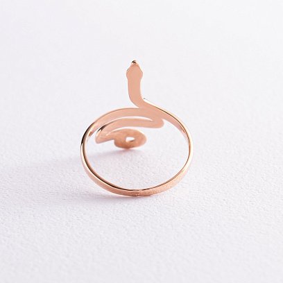 Каблучка "Змія" у червоному золоті к07091 №3