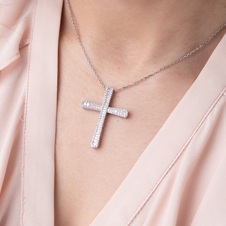 Золотой крестик с бриллиантами пб0167са от ювелирного магазина Оникс - 4