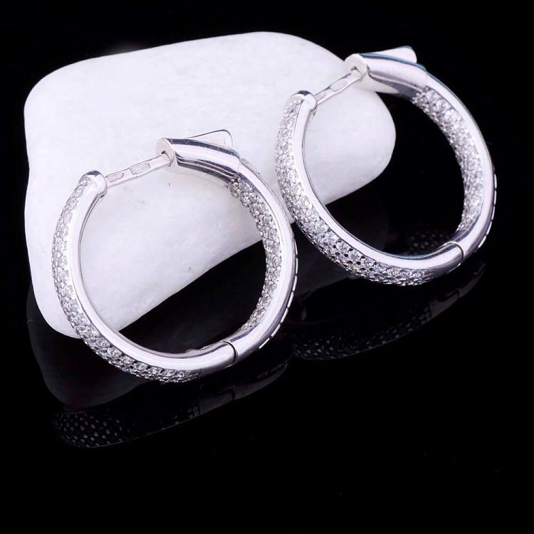 Серьги с фианитами (родий) 12909 от ювелирного магазина Оникс - 2