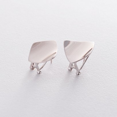 Серебряные серьги в стиле минимализм 122504 №2