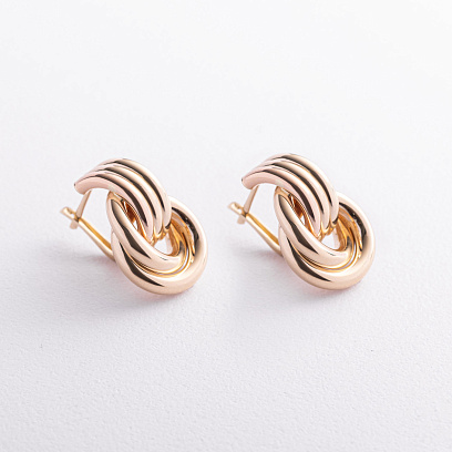 Сережки "Jessica" у жовтому золоті с09683 №4
