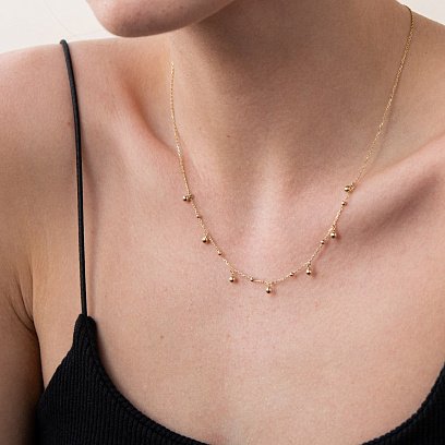 Кольє "Кульки" в жовтому золоті кол01949