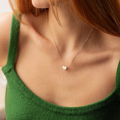 Кольє "Сердечко" у білому золоті кол02532 №2