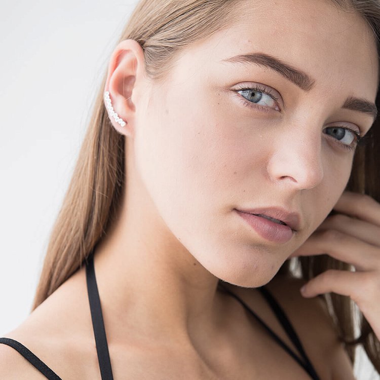 Срібні сережки з фіанітами 121634 від ювелірного магазину Онікс - 5