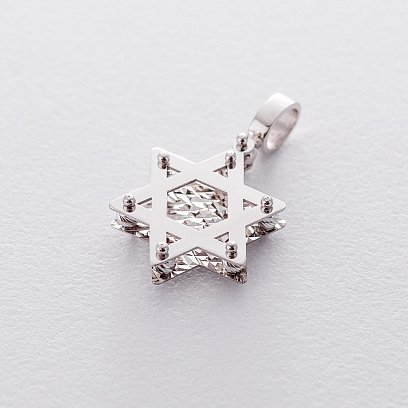 Подвеска "Звезда Давида" из белого золота п03307