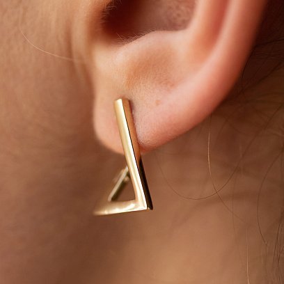Серьги "Импровизация" в желтом золоте с07321 №7