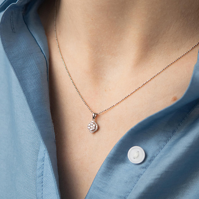 Золотая подвеска "Цветочек" c бриллиантами пб0064cha №4