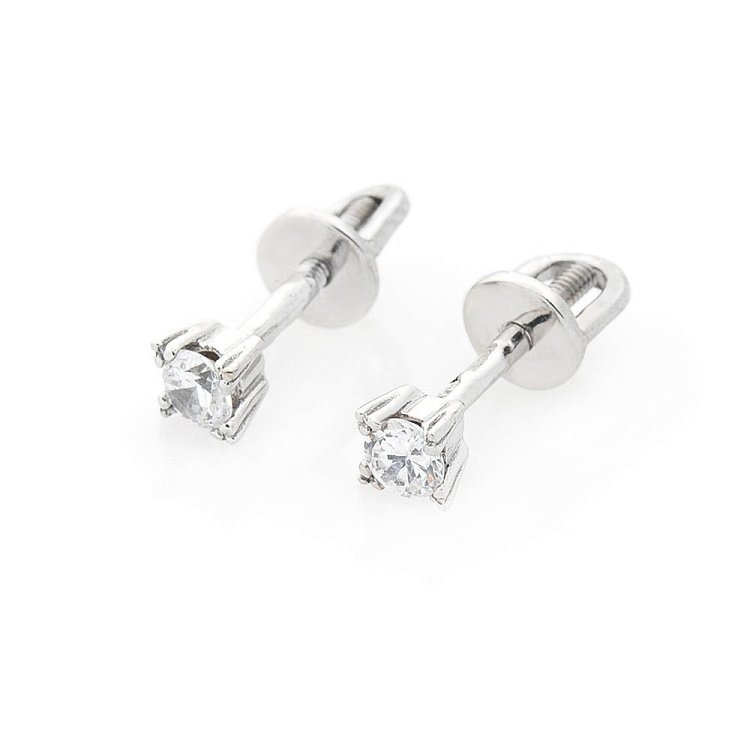 Золоті сережки-пусети з фіанітами с01716 Золоті сережки-пусети з фіанітами с01716 від ювелірного магазину Онікс