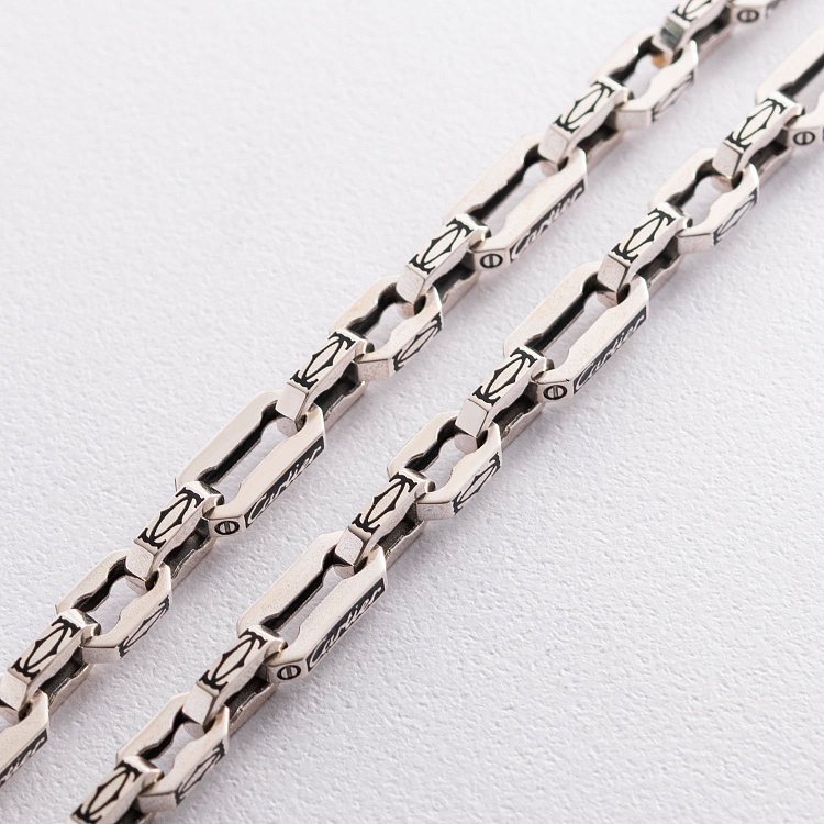 Чоловічий срібний ланцюжок (емаль) Ц0041ч/1ч від ювелірного магазину Онікс - 2