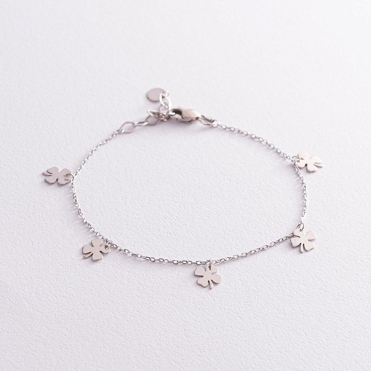 Серебряный браслет "Клевер" 141565 от ювелирного магазина Оникс