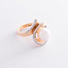 Золотое кольцо с бриллиантами и жемчугом к774 от ювелирного магазина Оникс - 2