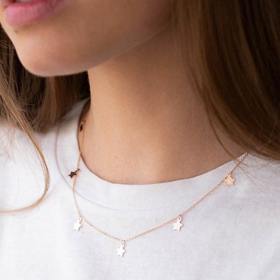 Кольє "Зірочки" в червоному золоті кол01715 №2