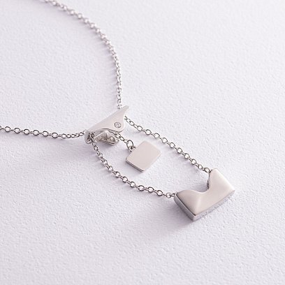 Срібне кольє "Конверт із секретом" (можливе гравіювання) 181215 №8