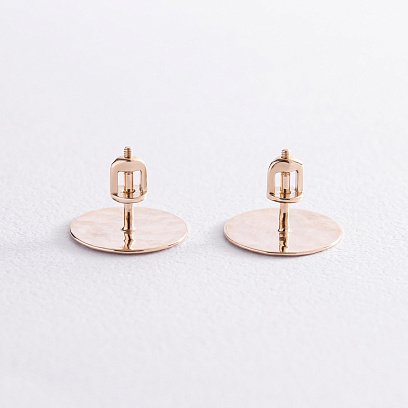 Серьги - пусеты "Теона" в желтом золоте с07803 №5