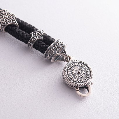 Срібний браслет "Господь Вседержитель" (онікс) 427 №11