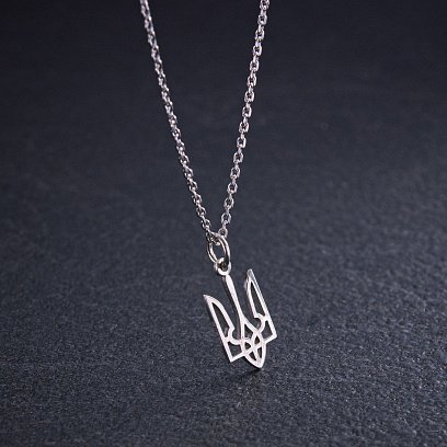 Колье "Герб Украины - Тризуб" в серебре 4056 №2