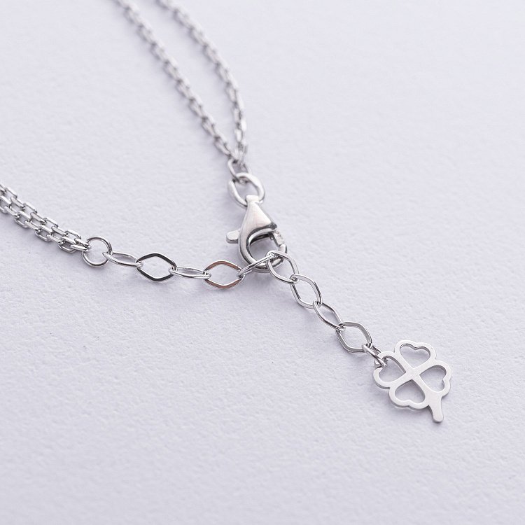 Срібний браслет "Конюшина" з перламутром 141697 від ювелірного магазину Онікс - 4