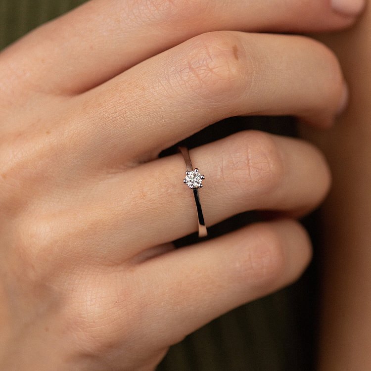 Помолвочное золотое кольцо с бриллиантом кб0411(0.15) - 3 Помолвочное золотое кольцо с бриллиантом кб0411(0.15) от ювелирного магазина Оникс - 3