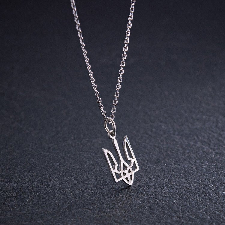 Колье "Герб Украины - Тризуб" в серебре 4056 от ювелирного магазина Оникс - 1