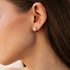 Серьги - кольца с фианитами (желтое золото) с09706 от ювелирного магазина Оникс - 3