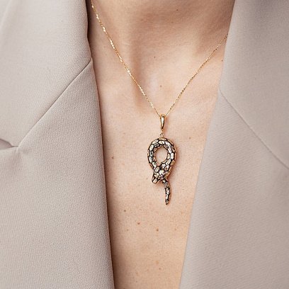 Золотий кулон "Змія" (емаль) п03632 №5